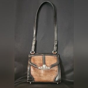 M.C. Vintage Croco Embossed Mini Leather Satchel